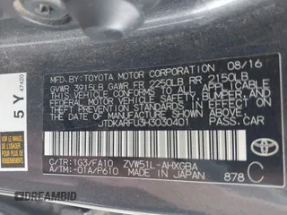 2017 Toyota Prius Two z VIN JTDKARFU3H3030401, wystawiony jako IAAI lot #41882552 z przebiegiem 130 786 mil mil oraz . Historia ofert i sprzedaży dostępna na DreamBid. Obrazek 9.