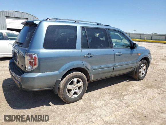 2006 Honda Pilot EX-L with VIN 5FNYF28546B045353, listed as a Copart auction lot 53646695 with 107,325 mi miles and Salvage Title. Bid and sale history available at DreamBid. Image 3.