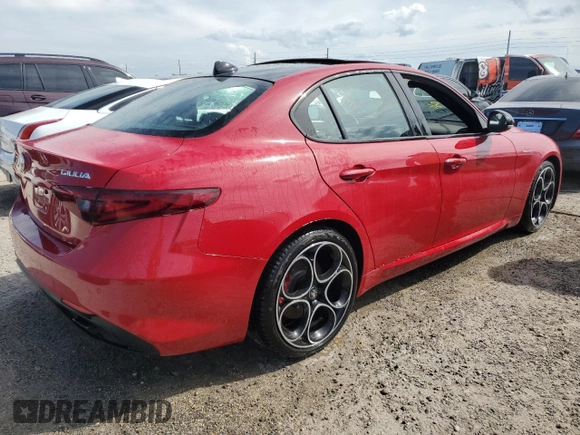 2022 Alfa Romeo Giulia Ti with VIN ZARFAMBN9N7654264, listed as a Copart auction lot 74699724 with 0 mi miles and Non Repairable. Bid and sale history available at carsss.com. Image 3.