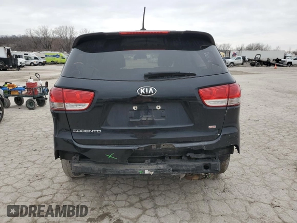 2017 Kia Sorento LX with VIN 5XYPG4A34HG331566, listed as a Copart auction lot 85127704 with 160,203 mi miles and Salvage Title. Bid and sale history available at carsss.com. Image 6.