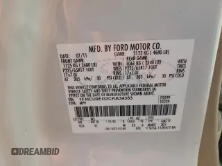 2012 Ford Escape Limited with VIN 1FMCU9EG3CKA34353, listed as a Copart auction lot 60621375 with 199,984 mi miles and Salvage title. Bid and sale history available at DreamBid. Image 13.