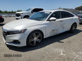 2021 Honda Accord Touring with VIN 1HGCV2F90MA029709, listed as a Copart auction lot 58464315 with 62,970 mi miles and Salvage title. Bid and sale history available at DreamBid. Image 1.
