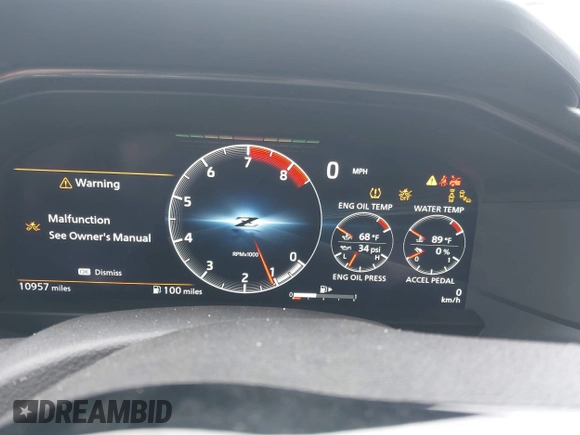 2023 Nissan Z Sport z VIN JN1BZ4AH1PM310285, wystawiony jako IAAI lot #42194303 z przebiegiem 10 957 mil mil oraz . Historia ofert i sprzedaży dostępna na DreamBid. Obrazek 7.