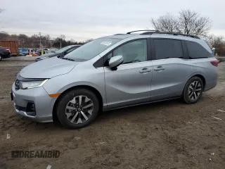 2025 Honda Odyssey EX-L with VIN 5FNRL6H66SB019828, listed as a Copart auction lot 84007874 with 1,425 mi miles and Salvage Title. Bid and sale history available at carsss.com. Image 1.