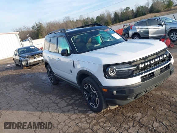 2022 Ford Bronco Sport Outer Banks with VIN 3FMCR9C66NRD62652, listed as a IAAI auction lot 41454927 with 28,877 mi miles and . Bid and sale history available at DreamBid. Image 1.