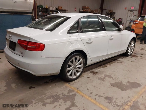 2013 Audi A4 Premium Plus with VIN WAUFFAFL2DA173435, listed as a IAAI auction lot 41941457 with 111,174 mi miles. Bid and sale history available at carsss.com. Image 4.