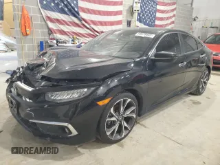 2020 Honda Civic Sedan Touring with VIN 19XFC1F97LE011280, listed as a Copart auction lot 88878665 with 77,160 mi miles and Salvage Title. Bid and sale history available at carsss.com. Image 1.