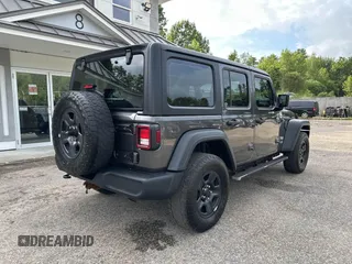 2018 Jeep Wrangler Unlimited Sport S with VIN 1C4HJXDN8JW260675, listed as a IAAI auction lot 42748800 with 179,100 mi miles and . Bid and sale history available at DreamBid. Image 4.