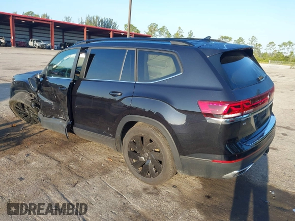 2024 Volkswagen Atlas SE with VIN 1V2WR2CA3RC538136, listed as a IAAI auction lot 42209115 with 23,660 mi miles and . Bid and sale history available at DreamBid. Image 3.