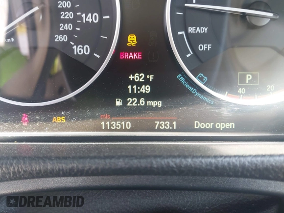 2013 BMW 3 Series 328i xDrive with VIN WBA3B5C58DF138736, listed as a IAAI auction lot 41981208 with 113,510 mi miles. Bid and sale history available at carsss.com. Image 15.