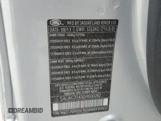 2013 Land Rover LR4 Lux with VIN SALAK2D43DA690262, listed as a Copart auction lot 41687685 with Not provided miles and Clean title. Bid and sale history available at DreamBid. Image 13.