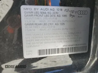 2019 Audi A4 allroad Premium Plus with VIN WA18NAF49KA006696, listed as a Copart auction lot 50426514 with 41,616 mi miles and Salvage Title. Bid and sale history available at carsss.com. Image 12.