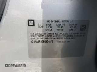 2013 Cadillac ATS with VIN 1G6AA5RA0D0174072, listed as a Copart auction lot 51001525 with 134,967 mi miles and Salvage title. Bid and sale history available at DreamBid. Image 12.