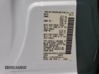 2023 Nissan Frontier Pro-4X z VIN 1N6ED1EK1PN612020, wystawiony jako Copart lot #57577785 z przebiegiem 30 497 mil mil oraz Szkoda całkowita • Salvage title. Historia ofert i sprzedaży dostępna na DreamBid. Obrazek 12.
