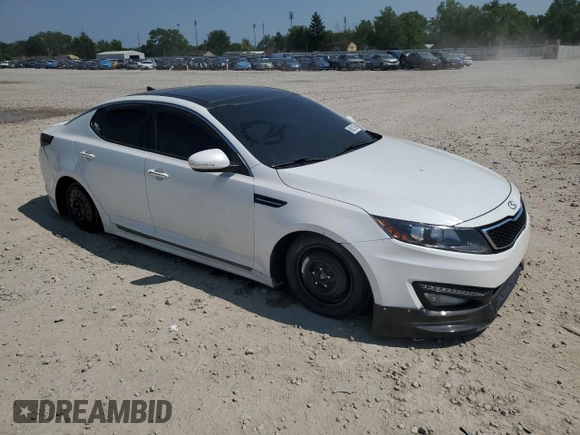 2013 Kia Optima SX with VIN 5XXGR4A66DG111610, listed as a Copart auction lot 60621095 with 177,373 mi miles and Salvage title. Bid and sale history available at DreamBid. Image 4.