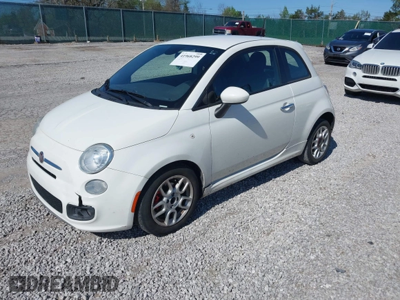 2015 FIAT 500 Sport with VIN 3C3CFFBR1FT663166, listed as a IAAI auction lot 41968299 with 132,772 mi miles. Bid and sale history available at carsss.com. Image 2.