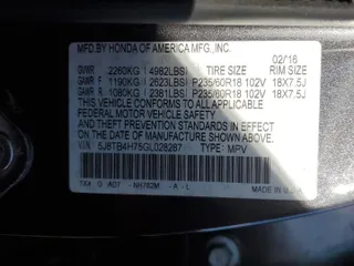 2016 Acura RDX Advance Pkg with VIN 5J8TB4H75GL028287, listed as a Copart auction lot 73588664 with 56,327 mi miles and Clean Title. Bid and sale history available at carsss.com. Image 13.