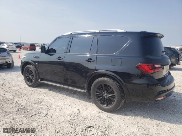2019 Infiniti QX80 LUXE with VIN JN8AZ2NE2K9230913, listed as a Copart auction lot 57617074 with 95,985 mi miles and Salvage Title. Bid and sale history available at carsss.com. Image 2.