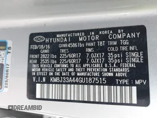 2016 Hyundai Tucson SE z VIN KM8J33A44GU187515, wystawiony jako IAAI lot #42015707 z przebiegiem 89 948 mil mil oraz . Historia ofert i sprzedaży dostępna na DreamBid. Obrazek 9.