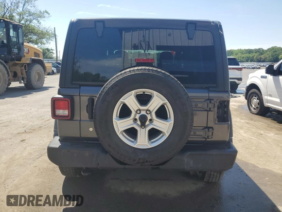 2020 Jeep Wrangler Unlimited Black and Tan with VIN 1C4HJXDGXLW221705, listed as a Copart auction lot 56224785 with 82,360 mi miles and Salvage title. Bid and sale history available at DreamBid. Image 6.