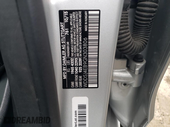 2016 Mercedes-Benz CLA 250 with VIN WDDSJ4EB9GN303806, listed as a Copart auction lot 40735154 with 50,591 mi miles and . Bid and sale history available at DreamBid. Image 12.