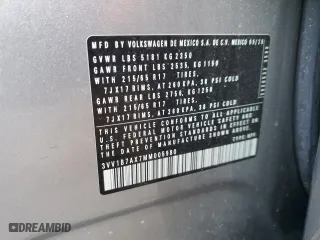 2021 Volkswagen Tiguan S with VIN 3VV1B7AX7MM005980, listed as a Copart auction lot 42827715 with 34,940 mi miles and Salvage Title. Bid and sale history available at carsss.com. Image 14.