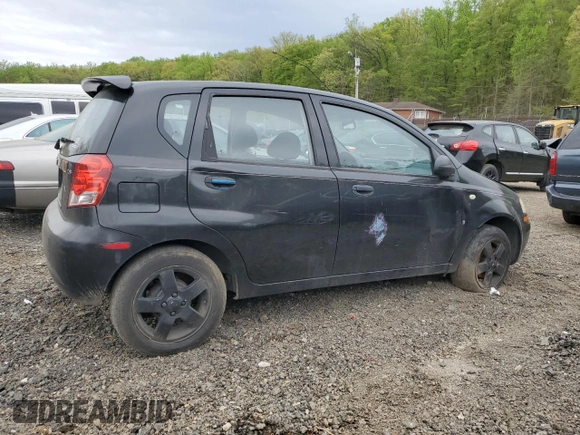 2008 Chevrolet Aveo LS with VIN KL1TD66658B116284, listed as a Copart auction lot 53671425 with Not Provided miles and Salvage Title. Bid and sale history available at DreamBid. Image 3.