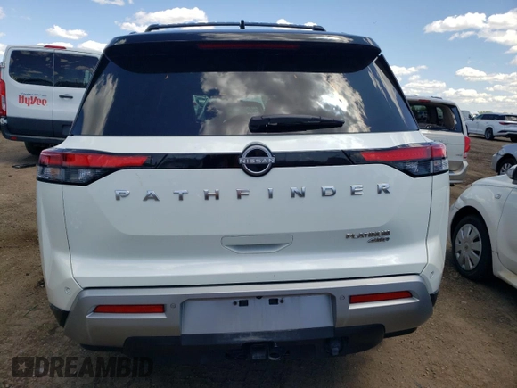 2024 Nissan Pathfinder Platinum with VIN 5N1DR3DK3RC228313, listed as a Copart auction lot 58265575 with 27,387 mi miles and Salvage title. Bid and sale history available at DreamBid. Image 6.