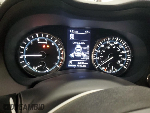 2021 Infiniti Q50 Red Sport 400 with VIN JN1FV7DR0MM880308, listed as a Copart auction lot 86103434 with 27,845 mi miles and Salvage Title. Bid and sale history available at DreamBid. Image 9.