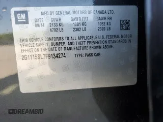 2015 Chevrolet Impala LT z VIN 2G1115SL7F9134274, wystawiony jako Copart lot #53684995 z przebiegiem 115 771 mil mil oraz Szkoda całkowita • Salvage title. Historia ofert i sprzedaży dostępna na DreamBid. Obrazek 14.