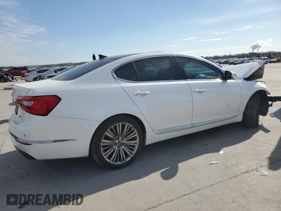 2014 Kia Cadenza Premium with VIN KNALN4D77E5143967, listed as a Copart auction lot 87729595 with 143,885 mi miles and Salvage Title. Bid and sale history available at carsss.com. Image 3.