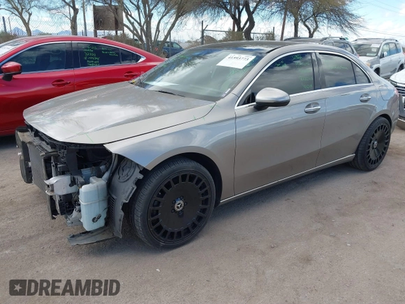 2019 Mercedes-Benz A 220 with VIN WDD3G4EB0KW002184, listed as a IAAI auction lot 41593773 with 38,476 mi miles and . Bid and sale history available at DreamBid. Image 2.