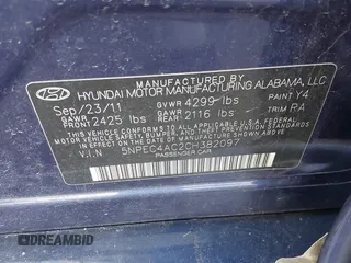 2012 Hyundai Sonata Limited with VIN 5NPEC4AC2CH382097, listed as a IAAI auction lot 41659159 with 131,880 mi miles and . Bid and sale history available at DreamBid. Image 9.