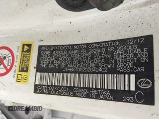 2013 Lexus ES 250 with VIN JTHBK1GG2D2042402, listed as a IAAI auction lot 41522162 with Not Provided miles and . Bid and sale history available at DreamBid. Image 9.