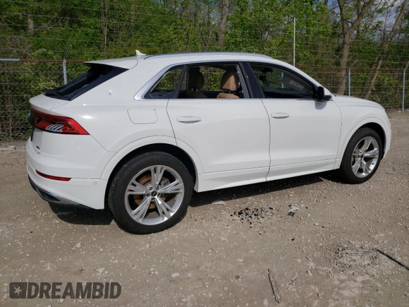 2023 Audi Q8 Premium with VIN WA1AVBF10PD024362, listed as a Copart auction lot 56148275 with 38,853 mi miles and Salvage title. Bid and sale history available at DreamBid. Image 3.