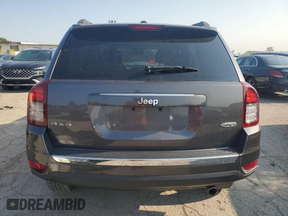 2017 Jeep Compass Latitude with VIN 1C4NJDEB4HD164960, listed as a Copart auction lot 59114645 with 118,921 mi miles and Salvage title. Bid and sale history available at DreamBid. Image 6.