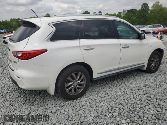 2015 Infiniti QX60 with VIN 5N1AL0MM0FC551444, listed as a Copart auction lot 53893195 with 138,366 mi miles and Salvage title. Bid and sale history available at DreamBid. Image 3.