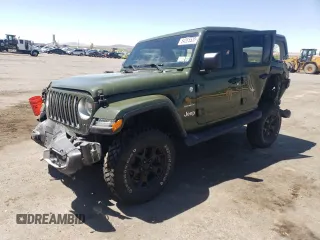 2020 Jeep Wrangler Unlimited Sahara with VIN 1C4HJXEG9LW311913, listed as a Copart auction lot 54265535 with 43,893 mi miles and Salvage title. Bid and sale history available at DreamBid. Image 1.