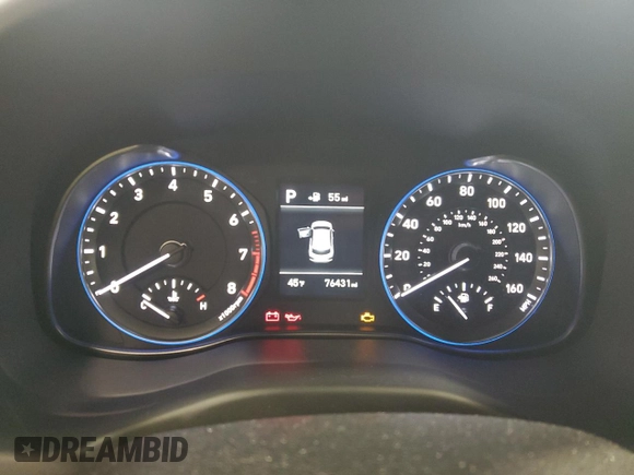 2018 Hyundai Kona SE with VIN KM8K1CAAXJU150086, listed as a Copart auction lot 44582303 with 76,431 mi miles. Bid and sale history available at carsss.com. Image 9.