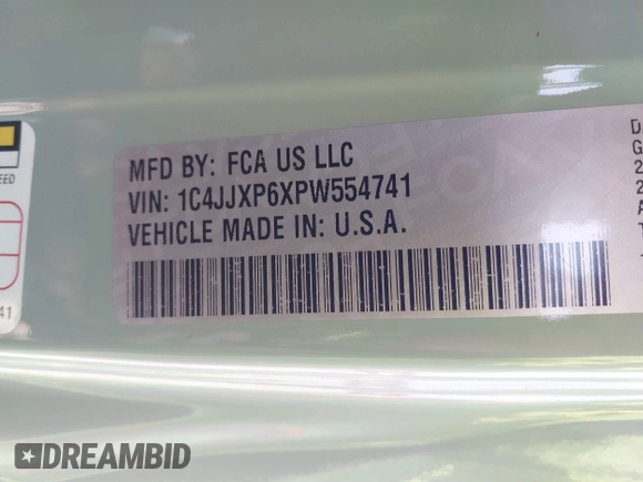 2023 Jeep Wrangler Sahara with VIN 1C4JJXP6XPW554741, listed as a IAAI auction lot 42380681 with 15,148 mi miles and . Bid and sale history available at DreamBid. Image 9.