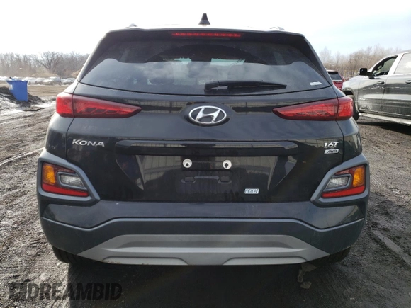 2021 Hyundai Kona Night Edition with VIN KM8K6CA52MU698334, listed as a Copart auction lot 46312635 with 56,870 mi miles and Salvage Title. Bid and sale history available at DreamBid. Image 6.