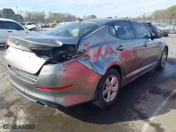 2015 Kia Optima LX with VIN 5XXGM4A78FG503983, listed as a IAAI auction lot 41843823 with 150,222 mi miles. Bid and sale history available at carsss.com. Image 4.