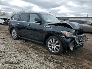 2012 Infiniti QX56 7-passenger z VIN JN8AZ2NE5C9021621, wystawiony jako Copart lot #53484825 z przebiegiem 139 453 mil mil oraz Szkoda całkowita • Salvage title. Historia ofert i sprzedaży dostępna na DreamBid. Obrazek 4.