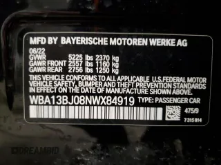 2022 BMW 5 Series 530i xDrive с VIN WBA13BJ08NWX84919, выставлен на аукционе Copart как лот 88638465 с пробегом 31 320 миль миль и Списание • Salvage title. История ставок и продаж доступна на DreamBid. Изображение 12.