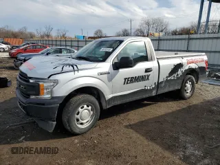 2018 Ford F-150 XL with VIN 1FTMF1CB4JKE24807, listed as a Copart auction lot 46630145 with 114,564 mi miles and Salvage Title. Bid and sale history available at carsss.com. Image 1.