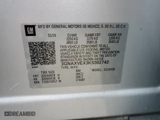 2019 Chevrolet Equinox LT with VIN 3GNAXVEX3KS592743, listed as a Copart auction lot 48560315 with 70,822 mi miles and Salvage Title. Bid and sale history available at carsss.com. Image 12.
