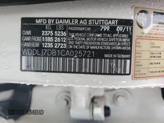 2012 Mercedes-Benz CLS 550 with VIN WDDLJ7DB1CA025721, listed as a Copart auction lot 58651035 with 234,442 mi miles and Salvage title. Bid and sale history available at DreamBid. Image 13.