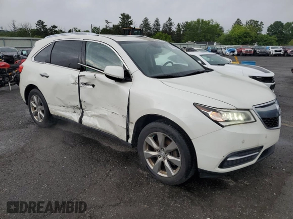 2014 Acura MDX Advance with VIN 5FRYD4H87EB027647, listed as a Copart auction lot 60404595 with 172,899 mi miles and Salvage title. Bid and sale history available at DreamBid. Image 4.