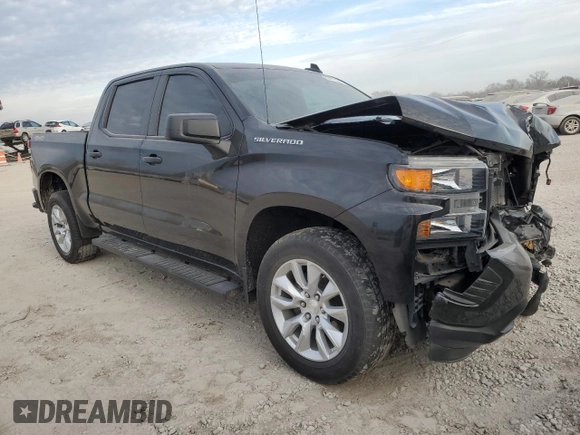 2021 Chevrolet Silverado 1500 Custom with VIN 1GCPYBEK9MZ394709, listed as a Copart auction lot 85477834 with 38,313 mi miles and Salvage Title. Bid and sale history available at DreamBid. Image 4.
