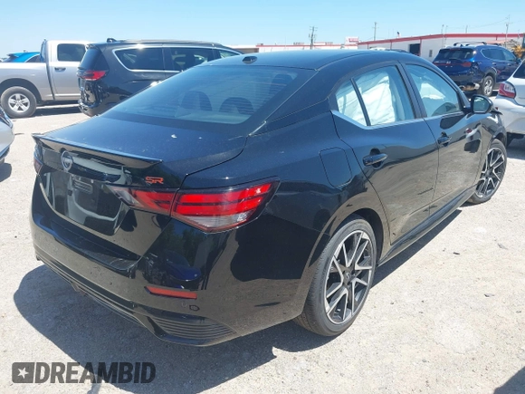 2025 Nissan Sentra SR with VIN 3N1AB8DV3SY306687, listed as a IAAI auction lot 42092165 with 3,676 mi miles and . Bid and sale history available at DreamBid. Image 4.